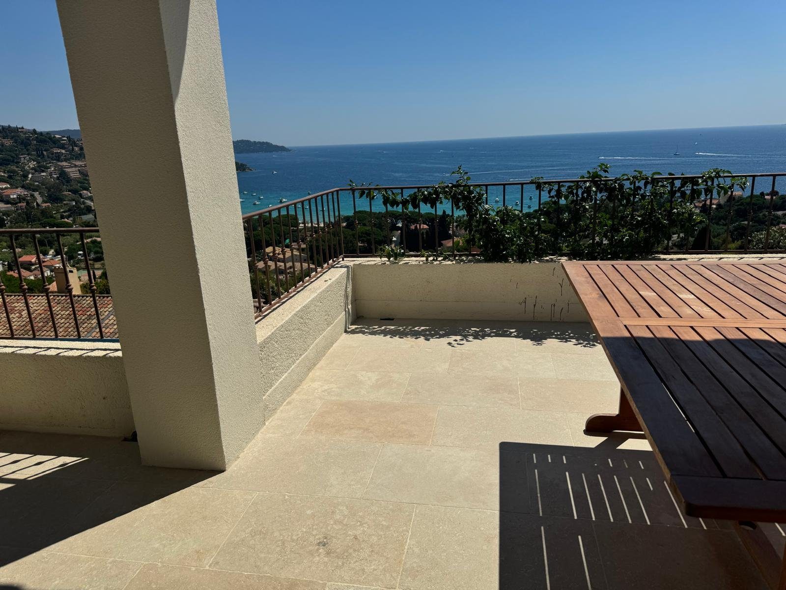 Terrasse avec vue sur la mer dans le Var